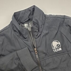 Taco Bell Employee Full Zip Puffer Jacket Small Unisex Black Worker Uniform Food